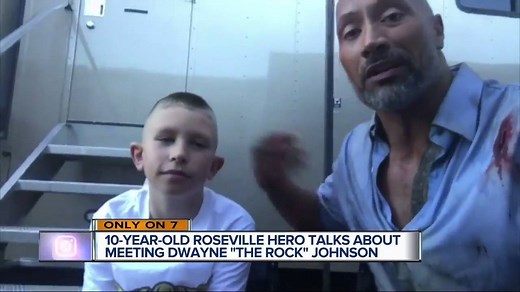 A metro Detroit 10-year-old who was hailed a hero by Dwayne The Rock Johnson after saving his 2-year-old brother talks about meeting The Rock! STORY: http://bit.ly/2gLF6qt | WXYZ-TV Channel 7