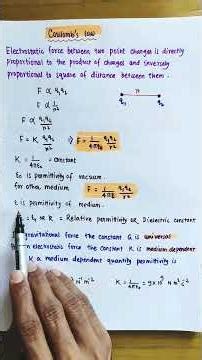 Don’t Miss This ⚠️ Coulomb’s Law Explained Fast.Class 12 physics chapter 1#shorts