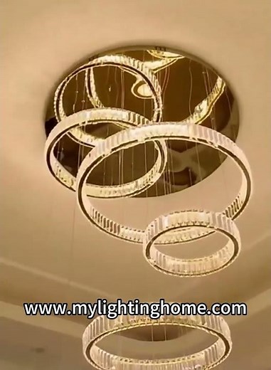 Luxury Ring Crystal Chandelier Large Crystal Pendant Light for Living Room Staircase #lightfixture