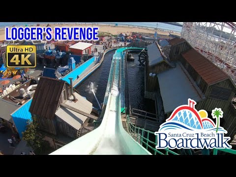 2022 Logger's Revenge Log Flume On Ride Ultra HD 4K POV Santa Cruz Beach Boardwalk