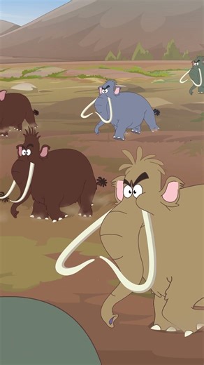 Mammoth Stampede Getting Cornered by Cavemen