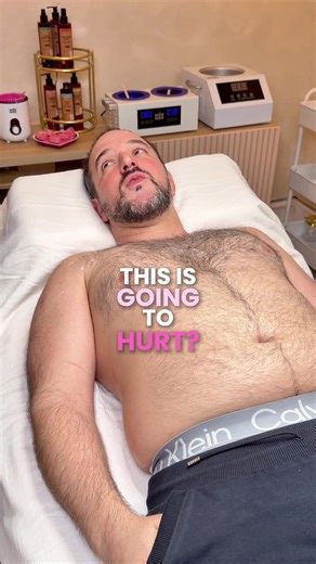 Surprise your girlfriend with a chest wax for valentine’s we don’t want a hairy gorilla as a boyfriend ✨🩷 #waxwax #hardwax #professionalwaxing