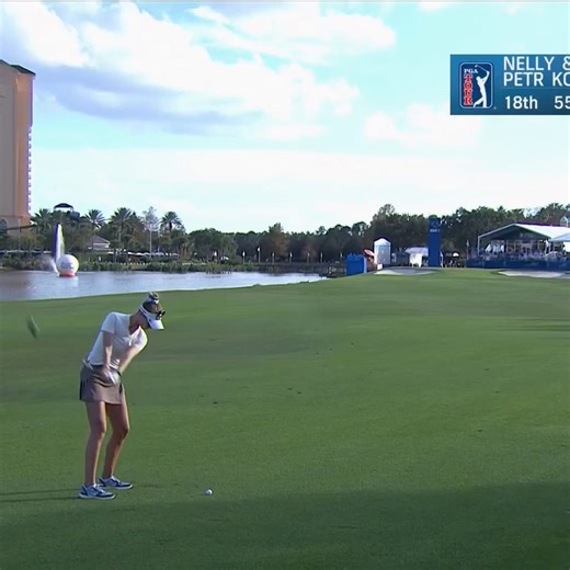 Nelly Korda makes EAGLE on the last hole for an excellent scramble 59 with dad Petr in the PNC Championship final round. 🦅 | Golf Channel