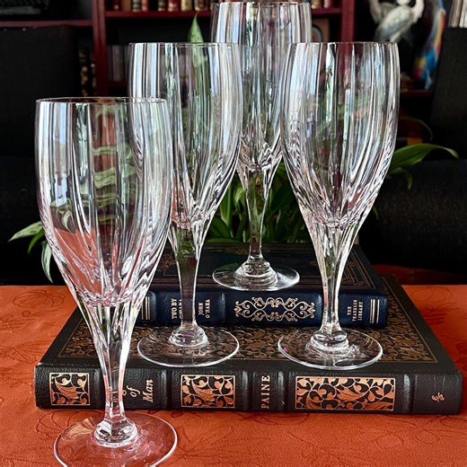 Vintage Cut Crystal Wine Glasses - Set of 4 - Etsy