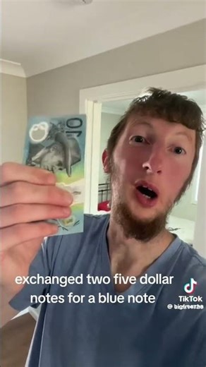 Azza Exchange Two five dollar notes for a blue note