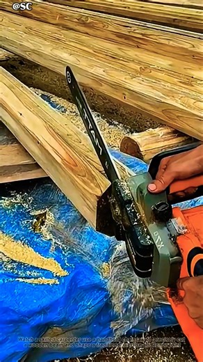 Chainsaw Turns a Wooden Beam into a Perfect Mortise & Tenon 🔥