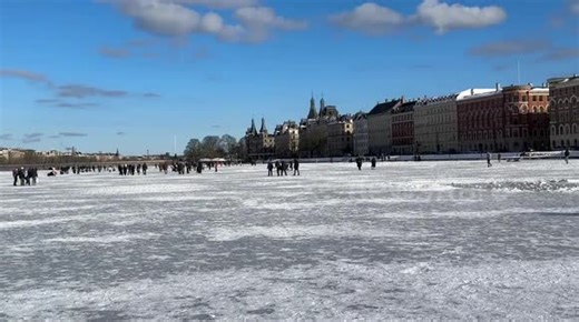 Frozen waterways turn into natural ice rinks in Danish capital