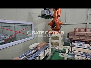 [OPTIMA] 로봇 박스 팔레트 적재 시스템_3박스 진공 흡착 그립 (ABB IRB660 Robot Box Palletizing System 3Box Vacuum grip)