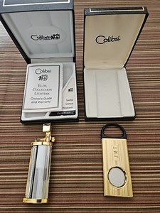 Vintage Colibri Elite Flint Butane Roll Lighter Gold Silver #269 & Cigar Cutter | eBay