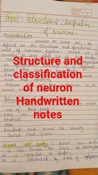 structure and classification of neuron bsc 4th sem major 1 zoology handwritten notes #notes