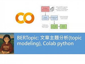 BERTopic: 文章主題分析(topic modeling), Colab python
