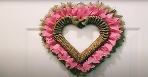 DIY Dollar Tree Farmhouse Heart Wreath