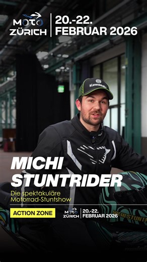 Michi Stuntrider: Motorrad-Stunts live in Zürich-Oerlikon