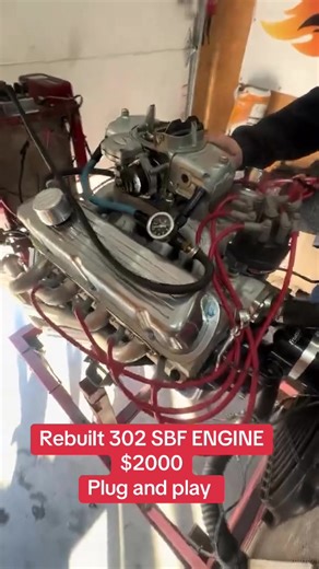 Rebuilt 302 Small Block Ford ready to drop in and run 💪 Fresh rebuild, strong compression, smooth idle, and plenty of power—perfect for a classic Mustang, street rod, or weekend cruiser. Reliable, clean, and built to be driven. Turn the key and enjoy 🔥#fyp #mustang #fordtrucks #engine #goviral