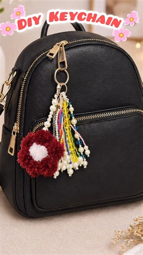 DIY Cute Pom Pom Flower Keychain 🌸#shorts #diya #craft