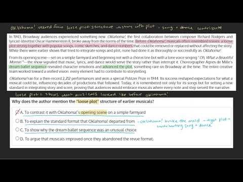 Reading Comprehension Tutorial - Summarizing Practice Drill Question 4