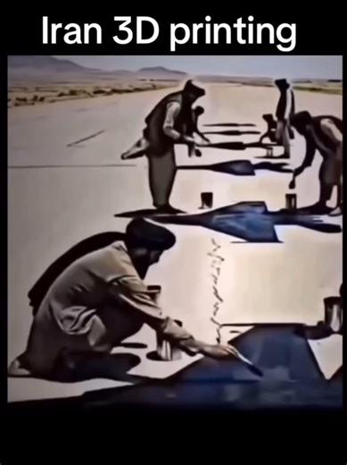 Iran has deceived the Israeli and US military with drawings Iran has painted anamorphic images of fighter jets and helicopters on the ground—an optical illusion that looks real from the air. Israeli and American forces see it, launch missiles, and attack because they think it's an Iranian air force asset... Drawing cost: $10 Missile cost: $5,000,000 So.... actually, the Iranian Army has been around for a long time make preparations #iran #fyppppppppppppppppppppppp #israel #globalsumudflotilla #t