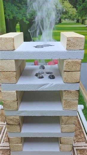 Hot balls vs Styrofoam tower 🔥. #shorts #asmr #experiment