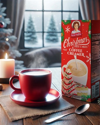 BREAKING: Your favorite holiday snack just became your new favorite coffee creamer! Little Debbie Christmas Tree Cakes Coffee Creamer is now available in Walmart stores and supermarkets across the country! | Little Debbie