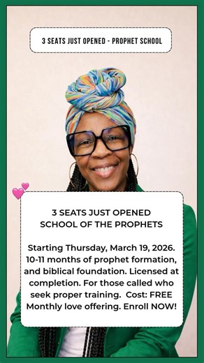 3 SEATS JUST OPENED - PROPHET SCHOOL