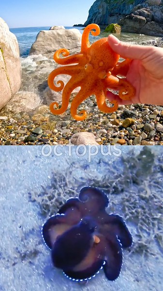Learn Sea Animal Names for Kids at the Shore: Octopus Blue Spotted Stingray Lobster Sea Dragon