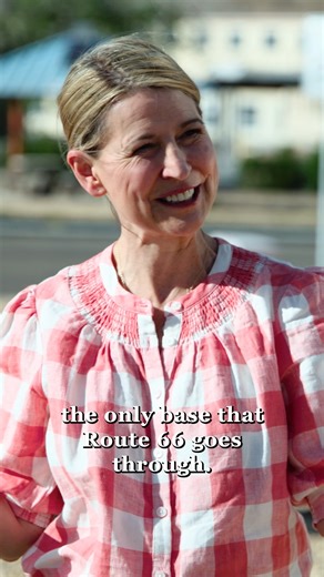 Samantha Brown on Instagram: "Remember how I said there’s one stretch of Route 66 that’s not open to the public? Here it is at the Marine Corps Logistics Base in Barstow. I feel so lucky that we were able to film on base and that I got to chat with Corporal Anthony Cahiola, Operations NCO about its history. Not to mention, we got up close to one of the most unique Marine Corps logos in existence! Meet more of the awesome people I met in our latest “Place to Love” episode – “Route 66: California.