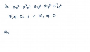 The ionization energy of O2 is smaller than the ionization energy of atomic O ; the opposite is true for the ionization energies of N2 and atomic N. Explain this behavior in terms of the molecular orbital energy diagrams of O2 and N2. | Numerade