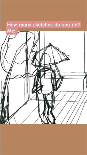 drawing autumn rain scene in procreate #sketches #procreateart #autumn