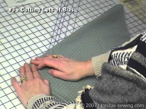 Londa Demonstrates How To Fold Fabric to cut Long Strips of Bias