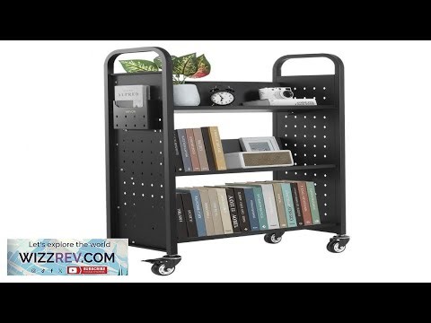 VEVOR Rolling Library Book Cart 330 lbs Capacity 30.3 x 15 x