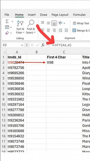 Excel - Use LEFT MID RIGHT Functions to extract #excel #exceltips #work #school #college #exam #data