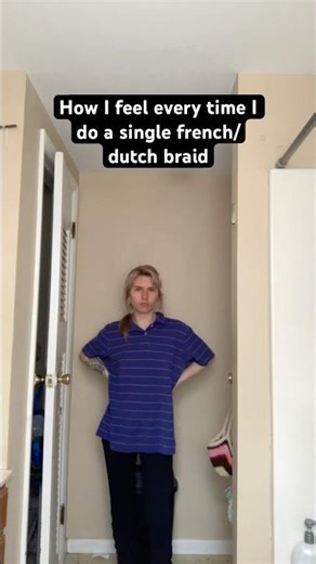 Rumi wears a Dutch braid technically but we move