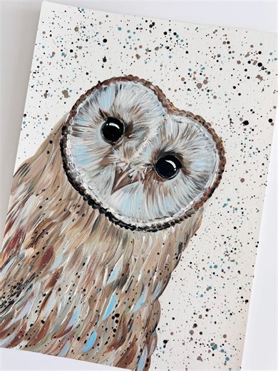 Original Owl Acrylic Painting, Hand Painted Colourful Art - Etsy