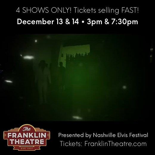 Nashville Elvis Festival proudly presents the 8th annual CHRISTMAS WITH THE KING: A HOLIDAY TRIBUTE TO ELVIS at @franklintheatre — A special 2-hour show starring Graceland’s 2023 Ultimate Elvis Tribute Artist World Champion @coteultimate. A Franklin tradition, this high-octane holiday event features costume changes, a visit by Santa Claus and some of the King’s biggest hits and Christmas classics. All shows are backed by @infinit.e.band — the premiere #Elvis tribute backing band and the official