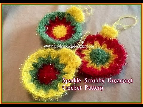 Sparkle Scrubby Ornament Crochet Pattern