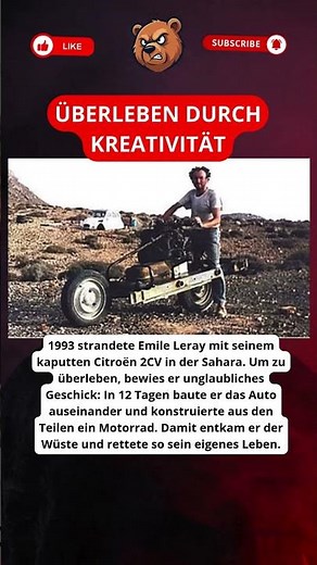 Der Erfinder der Wüste, der sein Auto in ein Motorrad umbaute.