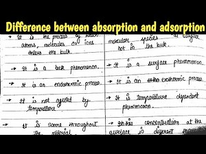 Difference between absorption and adsorption || Absorption and adsorption difference