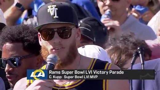 Cooper Kupp pays tribute to Kobe Bryant at Rams Championship Parade "He set the standard" | Super Bowl LVI