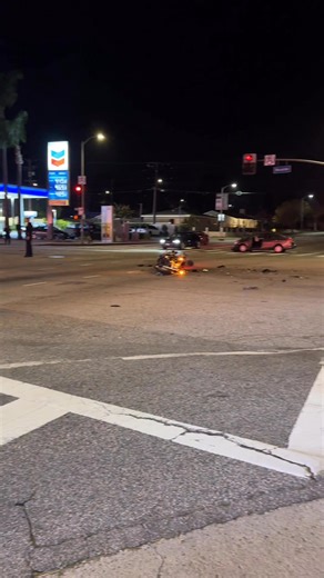 An investigation is underway in the area of Balboa and Rinaldi follow a crash involving a motorcycle, LAPD and LAFD responded just before 11 PM Wednesday. The extent of injuries are currently unknown, but witnesses say at least one person was transported to a hospital. #fyp￼ #media #news #police #losangeles | Qualitymoment Productions