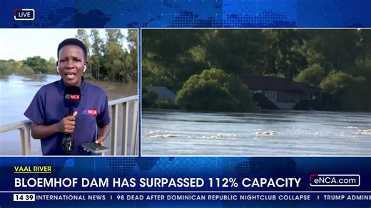 18K views · 183 reactions | The Vaal river water levels rose significantly in the Bloemhof area following the opening of a fifth sluice gate, on Sunday. Reports confirm water is now flowing rapidly from the Bloemhof Dam. #eNCA #DStv403 | eNCAnews | Facebook