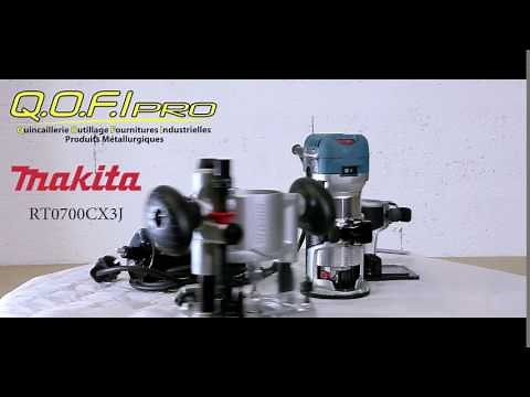 Affleureuse Défonceuse Multifonctions 710W Ø8mm RT0700CX3J Makita
