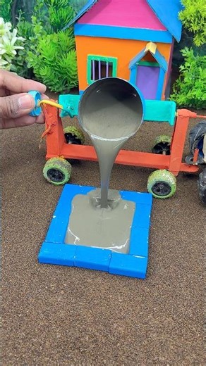 Mini Tractor Cement Pillar Construction 🚧 | Amazing DIY Machine Work #shorts