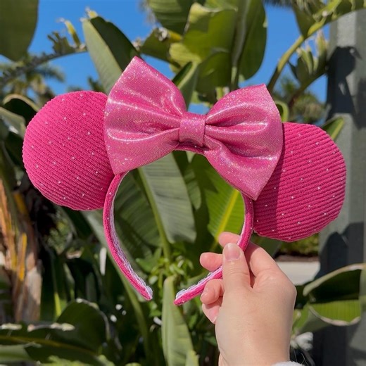 Valentine's Day Mouse Ears Headband, Pink Adult Minnie Ears, Handmade - Etsy Australia