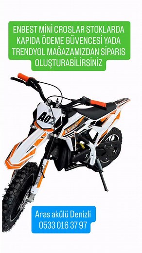 4.8K views · 5 comments | ENBEST A02 PRO PREMİUM HİDROLİK DİSK FREN BENZİNLİ MİNİ CROSLARIMIZ STOKLARDA#denizli #enbest #motocros | Aras Akülü Denizli | Facebook