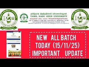 Tamilnadu Open University l tnou l 2025 UGC Course Important Update l #tamilnaduopenuniversity #tnou