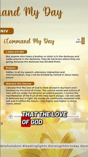 SFT - iCommand My Day - 12 November 2025. The unkindness of men will not make me unkind #jbm