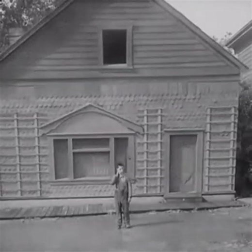 A House Falls Around Buster Keaton in the Movie Steamboat Bill Jr - Real Movie Stunt