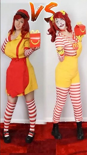 McDonald Cajera VS McDonald Girl 🍔 #cosplay