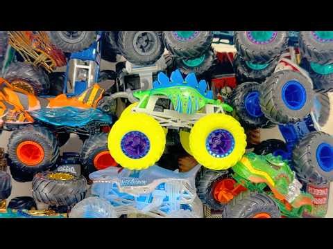 A Box Full of Hot Wheels Monster Trucks Sharks vs Dinos