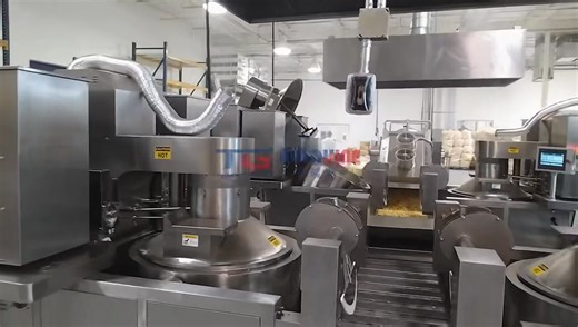 🎉 Successful Installation of Fully Automatic Popcorn Production Line! 🍿 We’re proud to share that our fully automatic popcorn production line has been successfully installed and is now running perfectly at our customer’s factory! This advanced production line consists of four automatic popcorn machines, one conveyor, and one cooling & screening drum, which can be directly connected to a packaging machine. The entire process is fully automated, requiring no manual intervention — significantly r